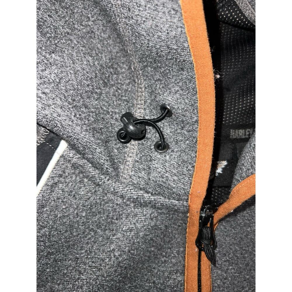 Harley-Davidson Women’s XL Full Zip Hoodie Gray Orange Trim Embroidered Y2K - Picture 8 of 13